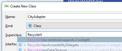 Select super class RecyclerView