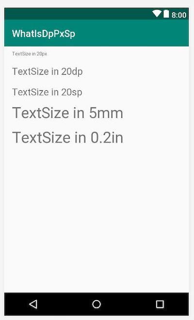 Sample screen