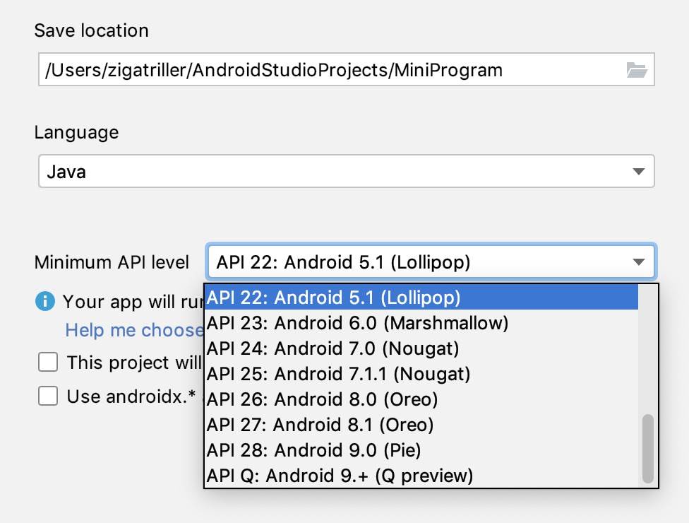 How to start an Android studio project