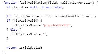 Contact form in JavaScript field validation function