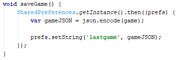 Storing using the JSON string