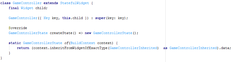 Flutter app GameController