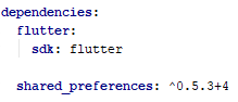 Shared preferences plugin inside pubspec