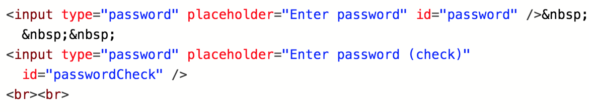 Form in JavaScript password