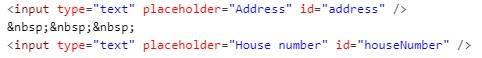 Form input field address