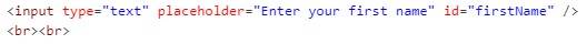 Form input field first name