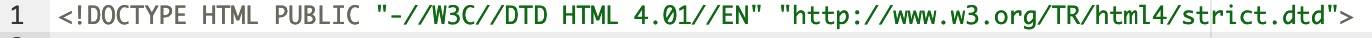 HTML4 Document type declaration