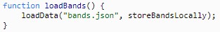 Load the bands data - loadBands function
