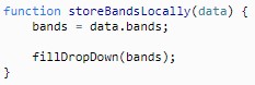 Temporary store bands data