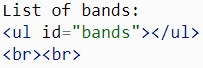 loops in js html bands