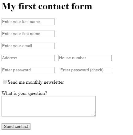 My first contact form