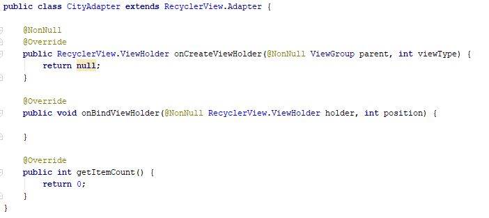 Recyclerview adapter RecyclerView adapter code