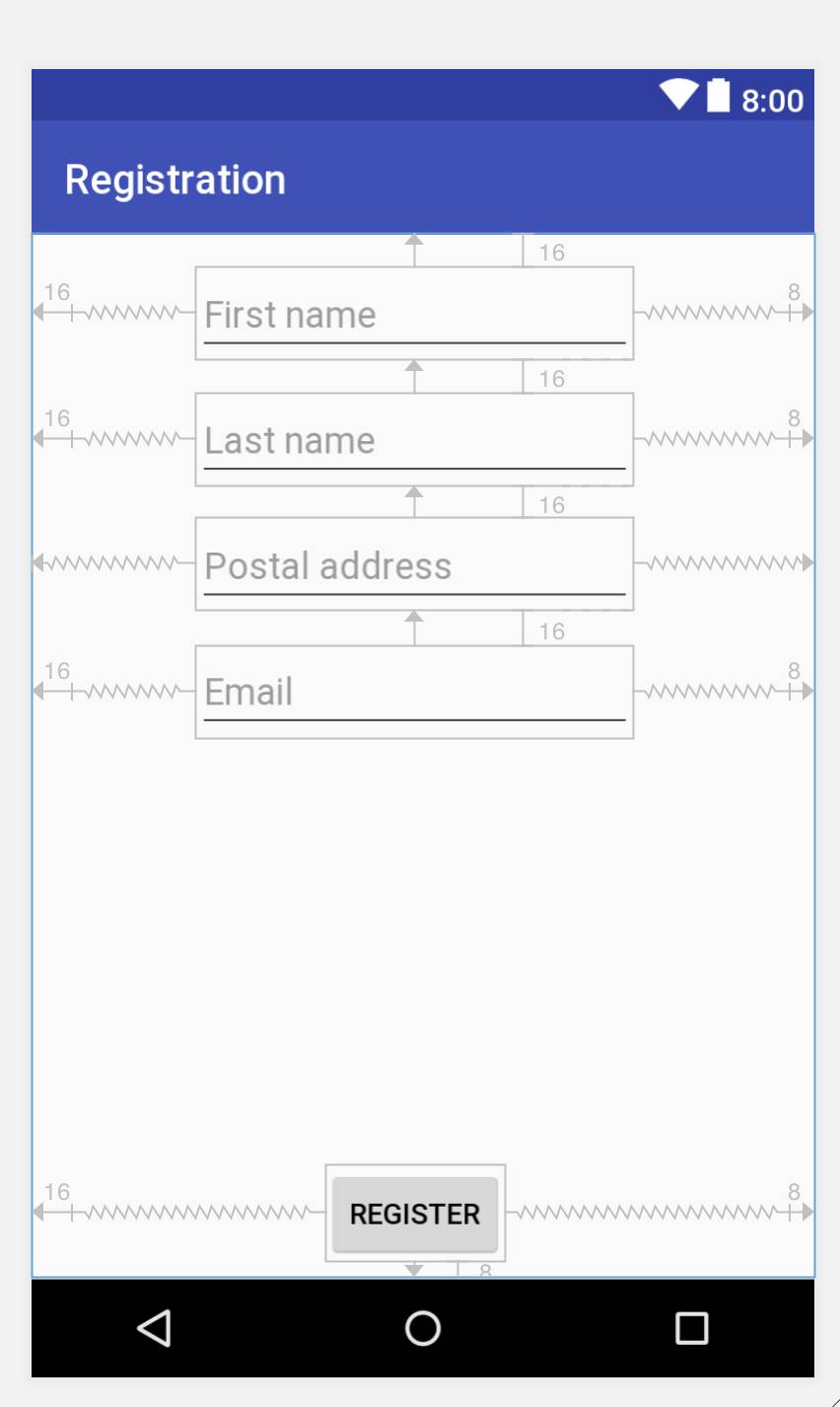 Registration form Final layout