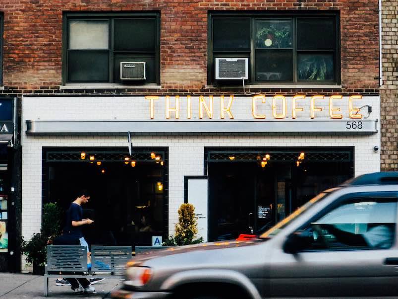 Think about working from a coffee shop