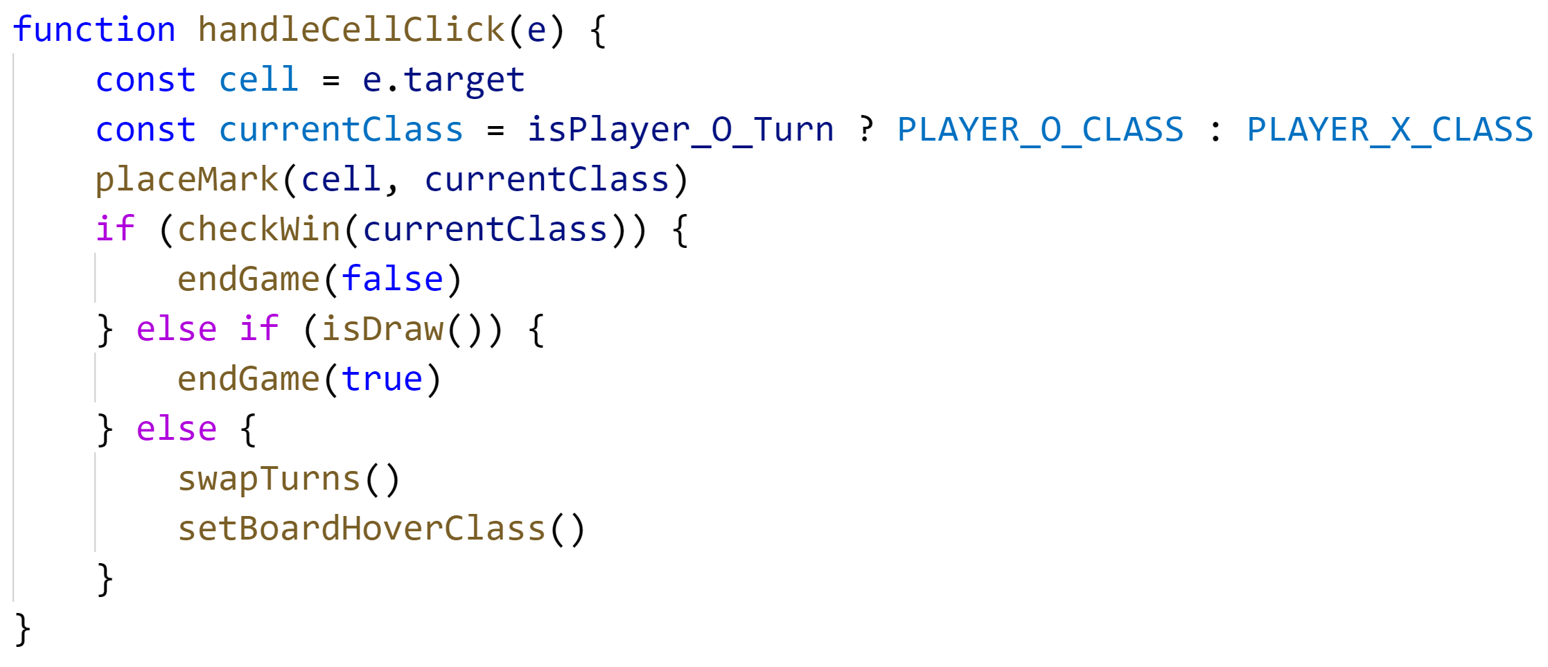 Handling clicks for the game of Tic-Tac-Toe