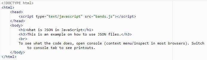 HTML file for examples